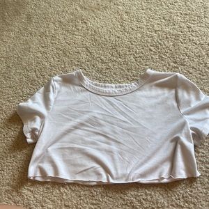 cropped white tee